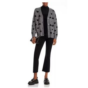 Aqua grey hearts cardigan